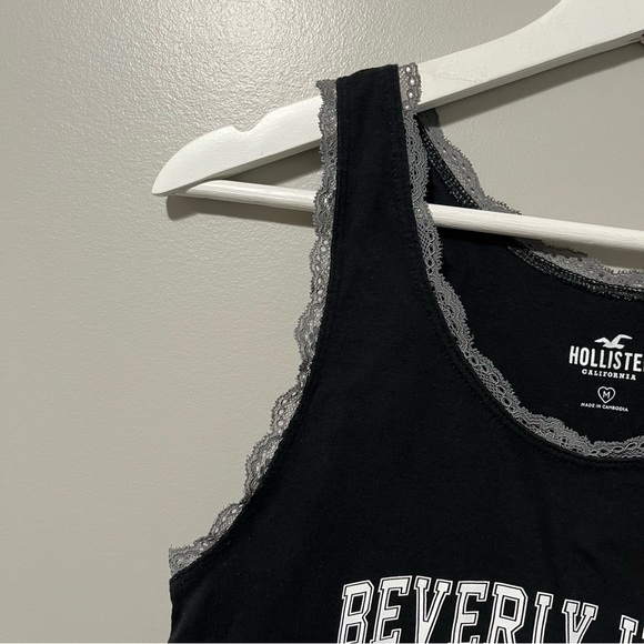 Hollister Lace Trim Crop Tank Top Beverly Hills California - Picture 4 of 8